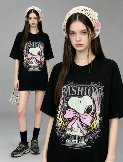 早い者勝ち カジュアル プリント Tシャツ U-13473