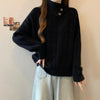 大人可愛い ボタンデザイン ケーブル編み ニット セーター U-80174