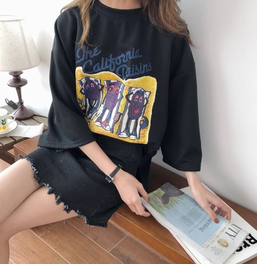 話題沸騰中 ゆったり カジュアル プリント 2色半袖Tシャツ＜U-8161＞