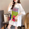 【半額！期間限定！！】ゆったりロング丈切り替え三色半袖Tシャツ＜U-1565＞