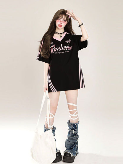 絶対欲しい アバンギャルド おしゃれ度高め プリント全2色 半袖Tシャツ<U-9244>