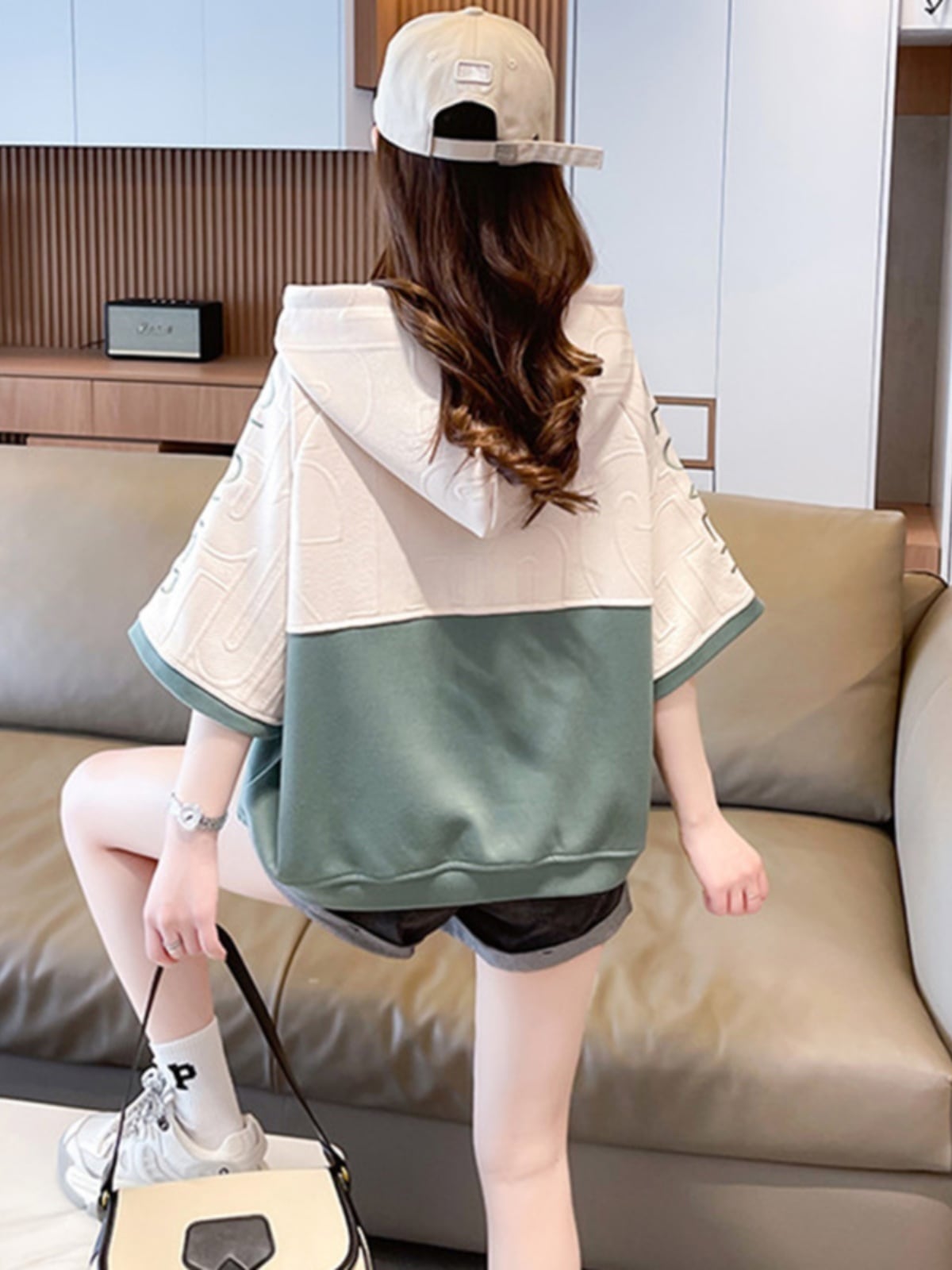 高級感 帽子付き 半袖 Tシャツ スウェット ＜U-8640＞