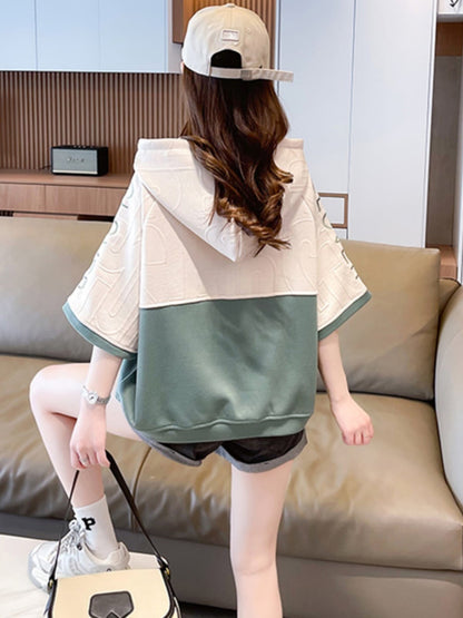 高級感 帽子付き 半袖 Tシャツ スウェット ＜U-8640＞