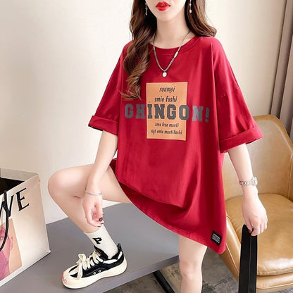 着心地抜群 切り替え 女性力を高める プリント Tシャツ カットソー＜U-3592＞