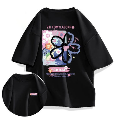 今季マストバイ ルーズ カジュアル プリント全6色 半袖Tシャツ<U-8850>