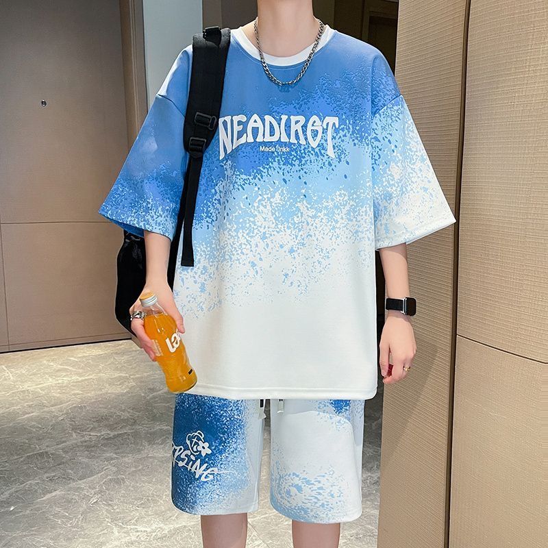 大人気アイテム グラデーション Tシャツ & ショーツ セットアップ U-80013