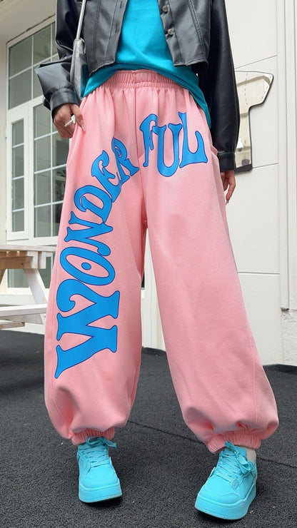 デザイン オシャレ 切り替え 4色 スウェット パンツ <U-12210>