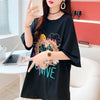 デザイン感 切り替え チャーミング プリント Tシャツ カットソー＜U-3529＞