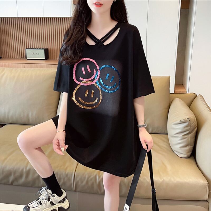 今季マストバイ スウィート 特別デザイン プリント 全2色 半袖Tシャツ<U-8538>
