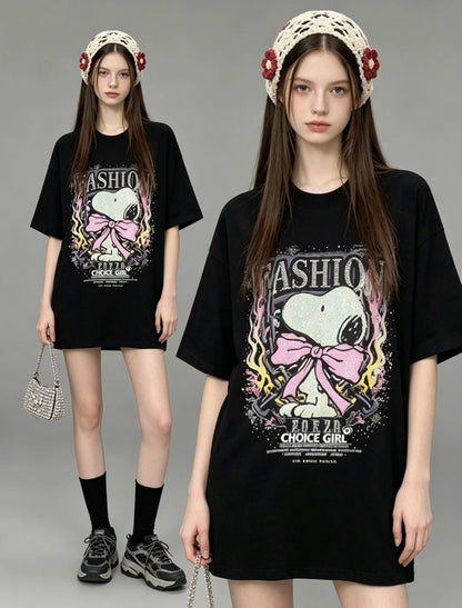 早い者勝ち カジュアル プリント Tシャツ U-13473