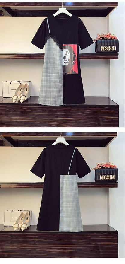 早い者勝ち カジュアル 好感度UP 半袖 Tシャツ ワンピース ＜U-11723＞