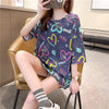 スタイリッシュ プリント 一目惚れ Tシャツ カットソー ワンピース＜U-3322＞
