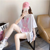 デザイン感 切り替え チャーミング プリント Tシャツ カットソー＜U-3425＞