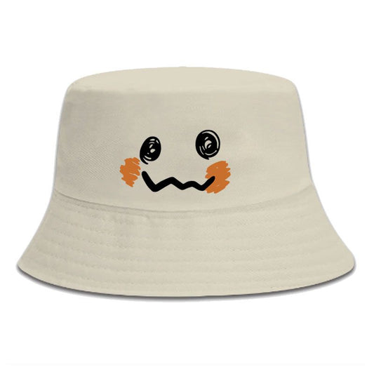 可愛い 顔プリント バケットハット U-13140