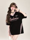 絶対欲しい アバンギャルド おしゃれ度高め プリント全2色 半袖Tシャツ<U-9244>