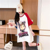超人気 切り替え スウィート プリント レース 全2色 半袖Tシャツ ＜U-8716＞