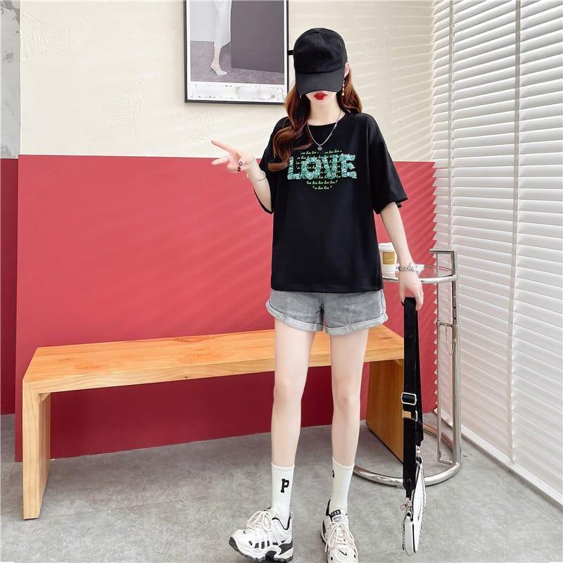 デザイン感 プリント チャーミング Tシャツ カットソートップス＜U-3151＞