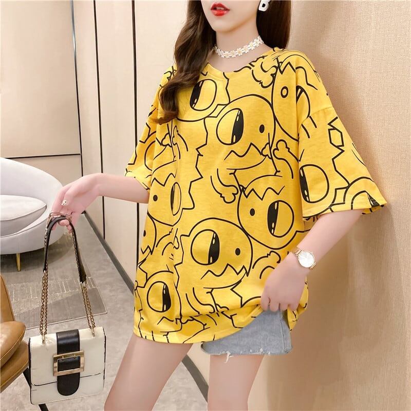 カジュアル 切り替え ファッション プリント Tシャツ カットソー＜U-3484＞
