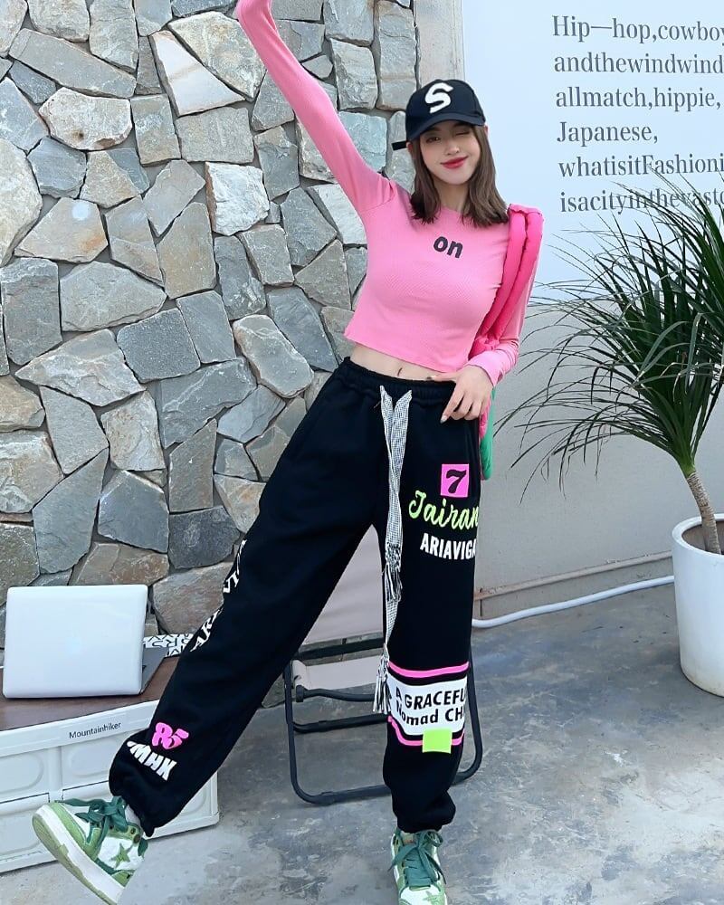 【裏起毛】見逃し厳禁 ファッション 個性派 スポーツパンツ<U-5846>