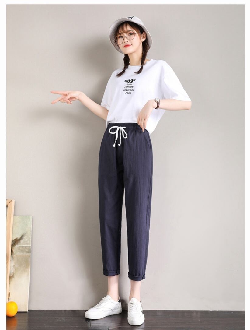 定番シンプル  ファッション ゆったりパンツ<U-6541>