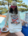 着せ ゆったり ビッグロゴ ロングTシャツ 半袖 ワンピース<U-4859>