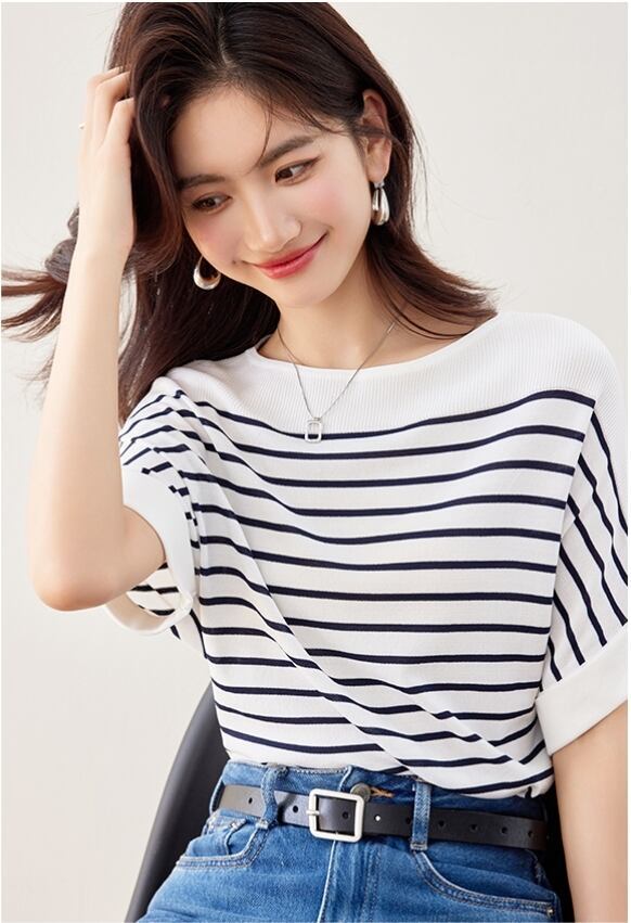 今季マストバイ ファッション カジュアル エレガント Tシャツ<U-6587>