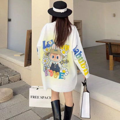 大人可愛い プラスベルベット デザイン性抜群 ニット<U-10306>