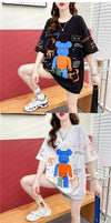 【個性派】 プリント カジュアル ビッグロゴ ゆったりトップス 半袖Tシャツ 全2色＜U-4940＞