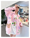 売り切れ必至 韓国風ファッション 上質 アバンギャルド プリント デニム Tシャツ ＜U-9479＞