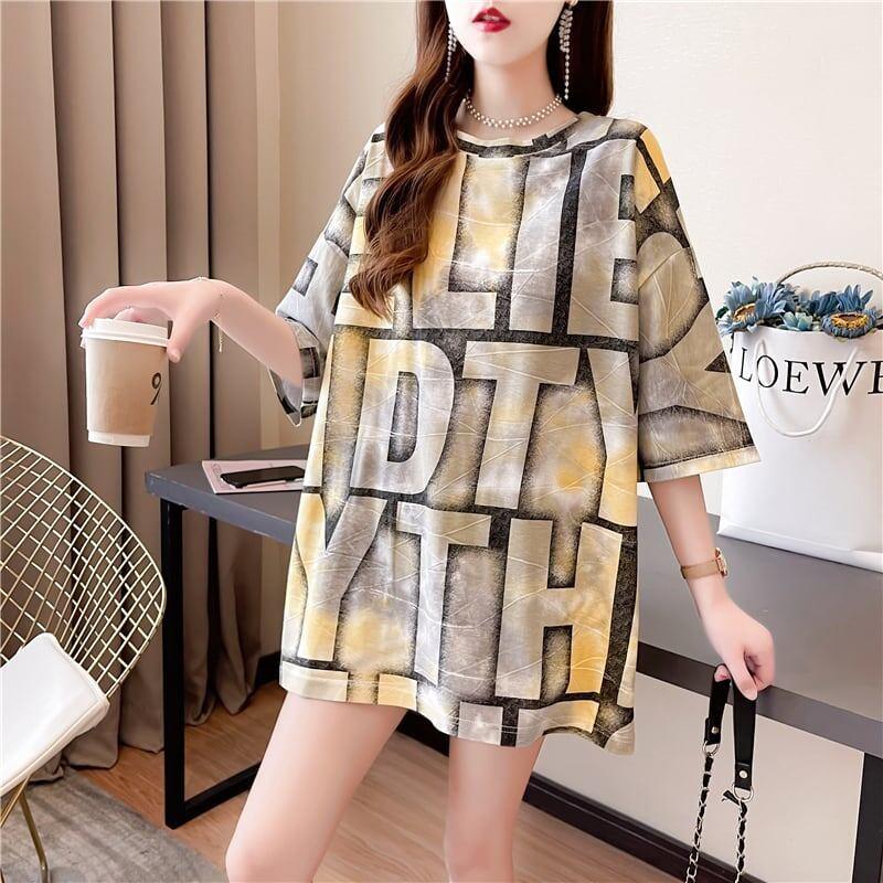 ゆったり感アップ アルファベット カジュアル Tシャツ カットソー＜U-3028＞