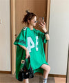 【半額！期間限定！！】新しいフロントショートバックロングオールマッチスポーツスタイルデジタルプリント半袖Tシャツ<U-2941>