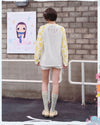 可愛い プリント ゆったり 甘カジュアル 長袖 Tシャツ F-13501