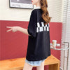 デザイン感 切り替え チャーミング プリント Tシャツ カットソー＜U-3586＞