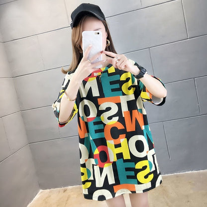 売り切れ必至 カラーマッチング 個性派 プリント全2色 半袖Tシャツ カットソー ＜U-8556＞