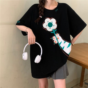 好感度満載 プリント 美感いっぱい Tシャツ カットソー＜U-3313＞