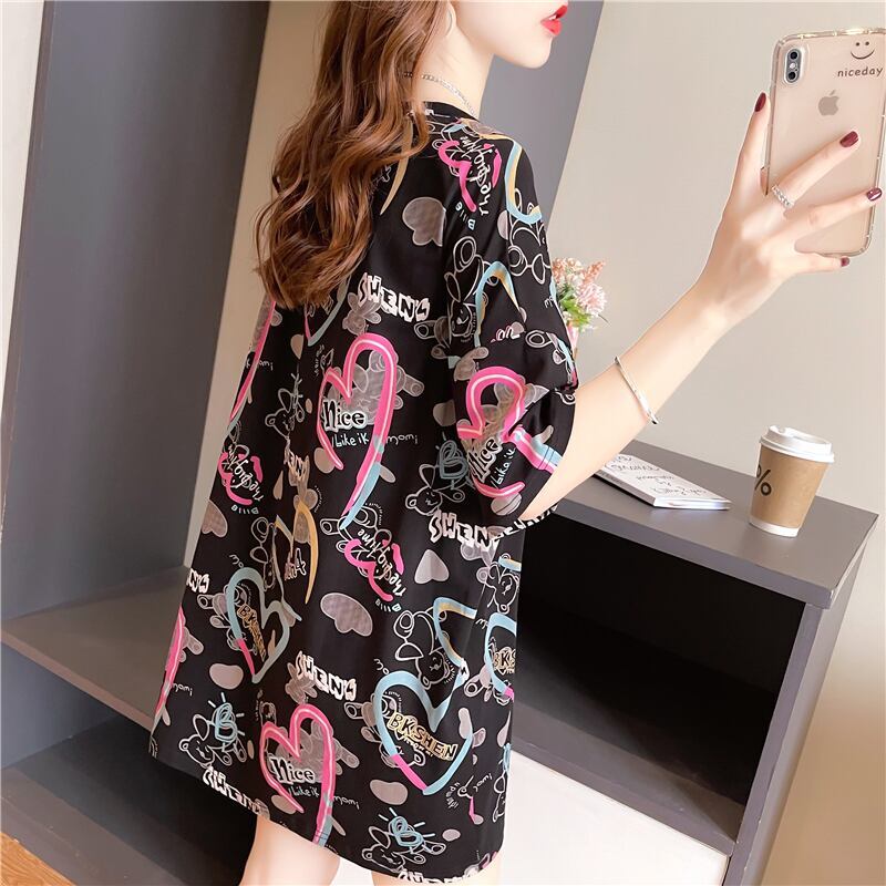 新商品 カジュアル 個性派 プリント ゆったり 半袖Tシャツ＜U-8534＞