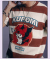 男女兼用 プリント 配色 ボーダー カジュアル Tシャツ F-13497