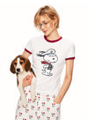 着瘦せ プリント 半袖 配色 カジュアル Tシャツ F-13496