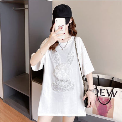 オシャレ度満点 切り替え 一目惚れ プリント Tシャツ カットソー＜U-3422＞