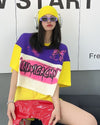 着回し力抜群 切り替え三色 韓国系 ゆったり半袖Tシャツ ＜U-8455＞