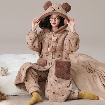 絶対欲しい コーラルベルベットパジャマ女性冬プラスベルベットと厚みのある 肌触り抜群 パジャマ<U-9826>