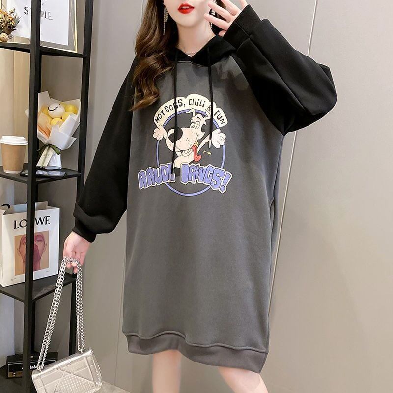 大人気厚手フード付きロングパーカー全3色＜U-4474＞