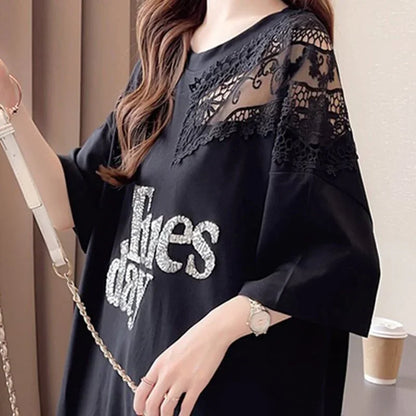 清純甘くて女子力UP ラウンドネック 一目惚れ 3色選択可 Tシャツ カットソー＜U-2950＞