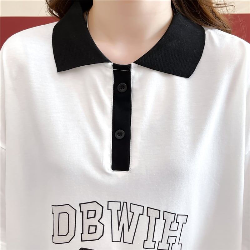 カジュアル 切り替え 着心地抜群 プリント Tシャツ カットソー＜U-3622＞