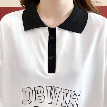 カジュアル 切り替え 着心地抜群 プリント Tシャツ カットソー＜U-3622＞