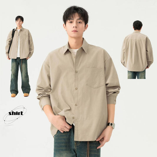 シンプル 定番 無地 カジュアル シャツ U-13124