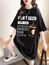 快適 ラウンドネック カジュアル 半袖 Tシャツ ワンピース＜U-8634＞