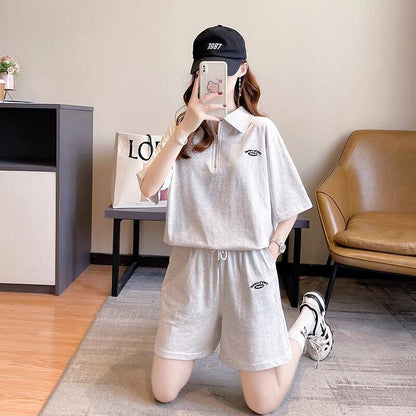 定番シンプル 真夏も快適 上質 カジュアル 半袖Ｔシャツⅹパンツセット全2色<U-9102>