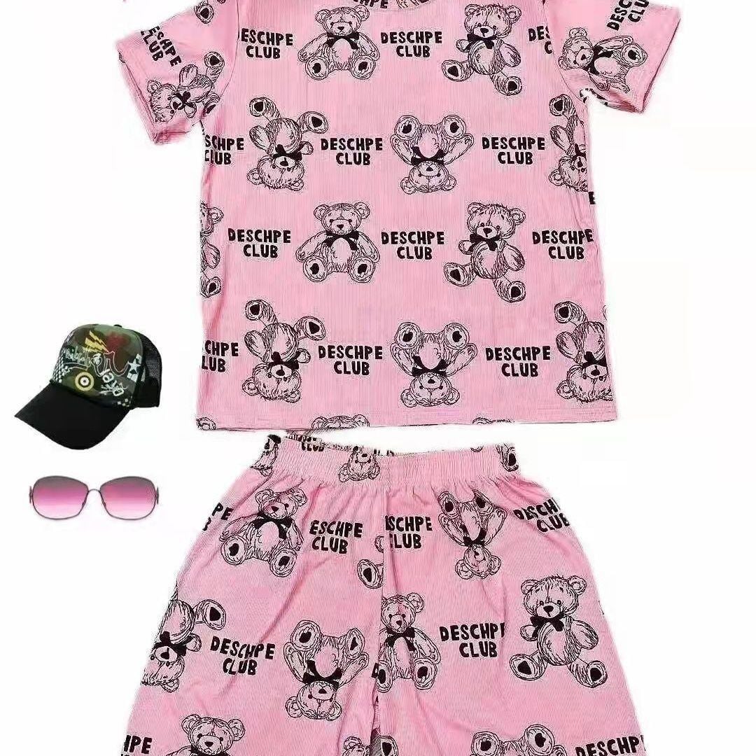 好感度UP カジュアル 夏に嬉しい機能付き 半袖Ｔシャツⅹパンツセット全4色<U-11628>