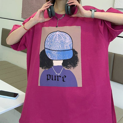 話題沸騰中 都市ファッショ 流行新作 オシャレ デザイン プリント全6色 半袖Tシャツ<U-9108>